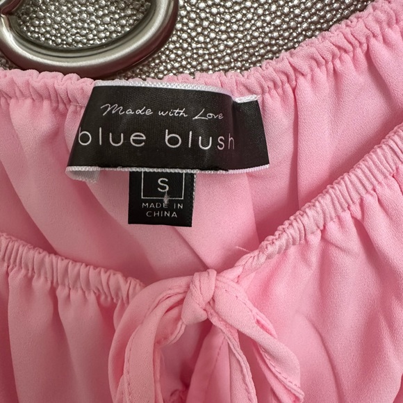 Pink Flowy Cropped Blouse - Picture 2 of 4